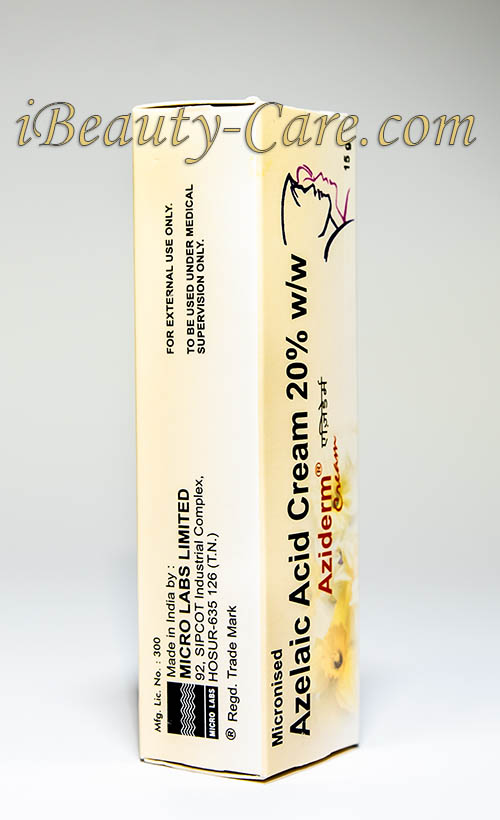 Aziderm cream Skinoren tube box