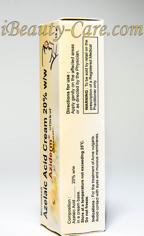 Aziderm cream Skinoren tube box