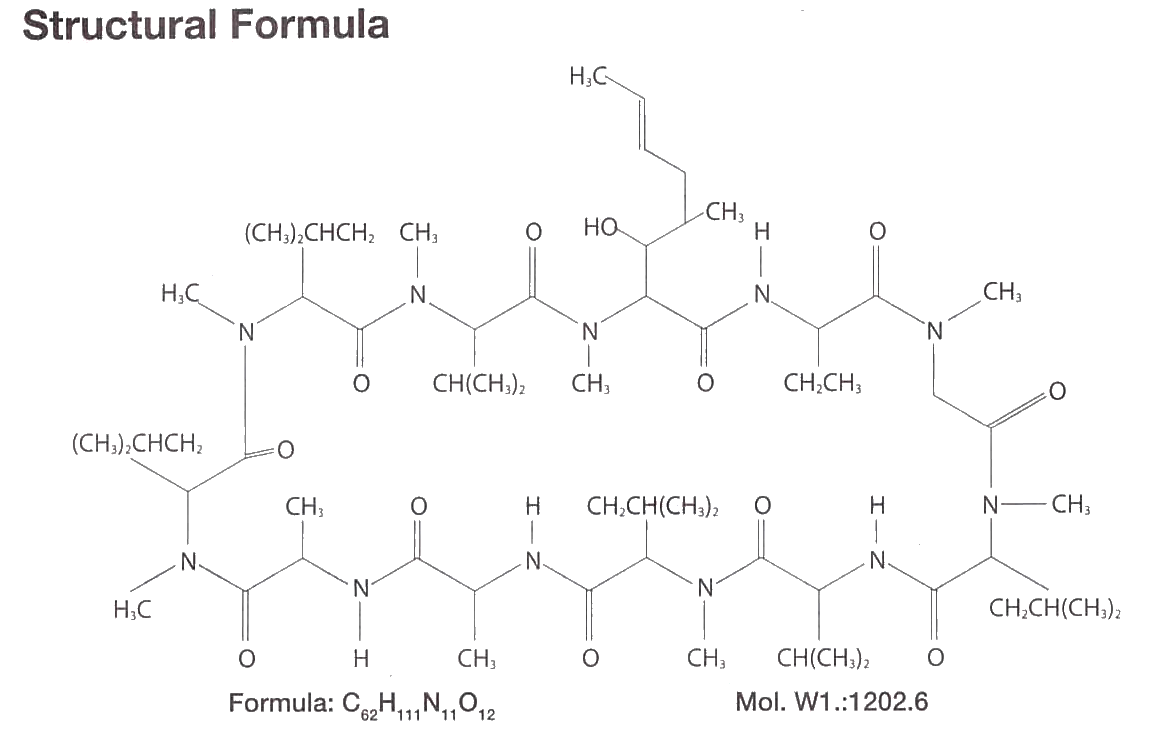 Restasis eye drops structural formula