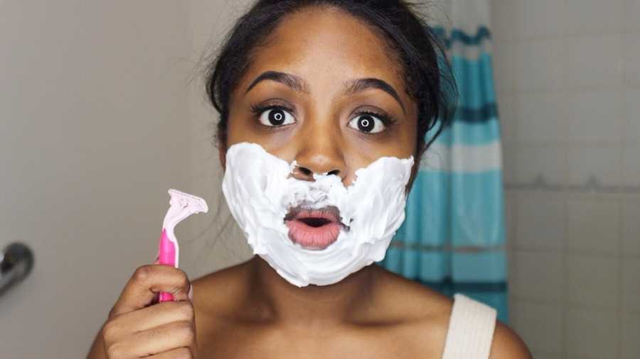 woman shaving